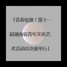 青春绽放！第十一届湖南省青年文化艺术活动总决赛举行