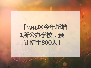 雨花区今年新增1所公办学校，预计招生800人