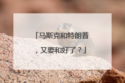 马斯克和特朗普，又要和好了？