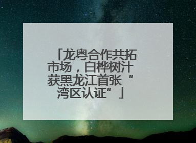 龙粤合作共拓市场，白桦树汁获黑龙江首张“湾区认证”