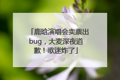 鹿晗演唱会卖票出bug，大麦深夜道歉！歌迷炸了