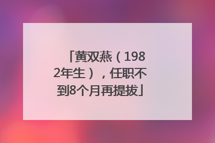 黄双燕（1982年生），任职不到8个月再提拔