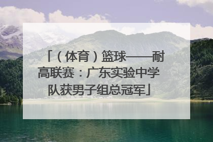 （体育）篮球——耐高联赛：广东实验中学队获男子组总冠军