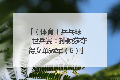 （体育）乒乓球——世乒赛：孙颖莎夺得女单冠军（6）