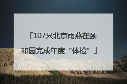 107只北京雨燕在颐和园完成年度“体检”