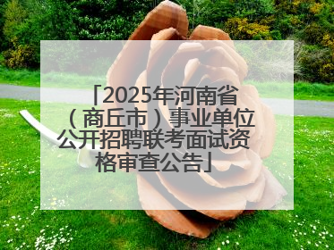 2025年河南省（商丘市）事业单位公开招聘联考面试资格审查公告