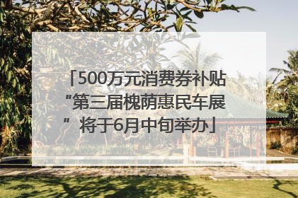 500万元消费券补贴 “第三届槐荫惠民车展”将于6月中旬举办
