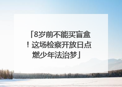 8岁前不能买盲盒！这场检察开放日点燃少年法治梦