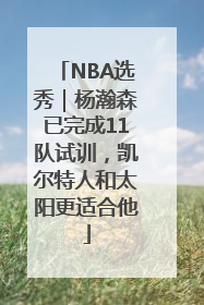 NBA选秀｜杨瀚森已完成11队试训，凯尔特人和太阳更适合他
